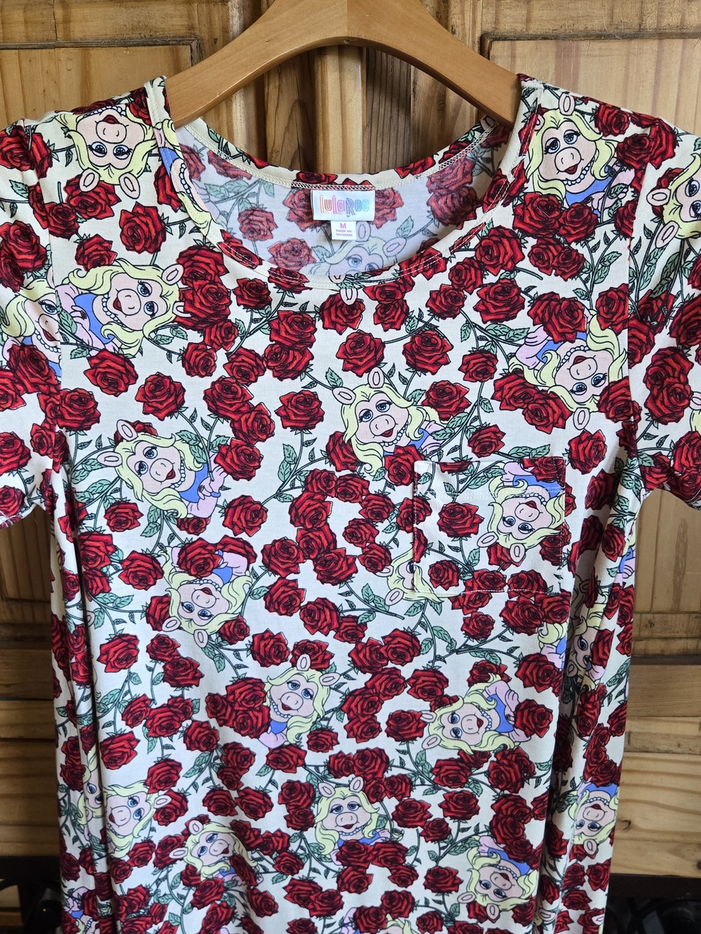 Kids' Red Rose Print Top with Character Accent - Lularoe